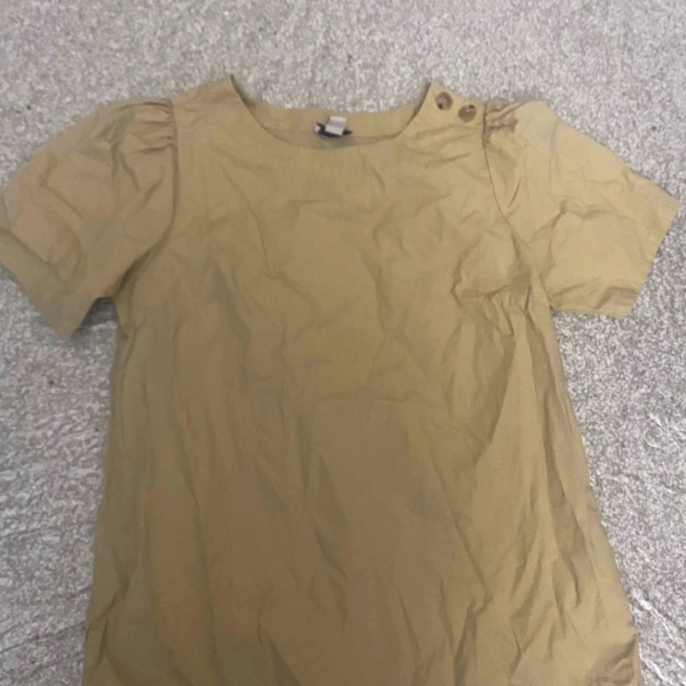 J.Crew Women's Taupe Puff Sleeve Top R3